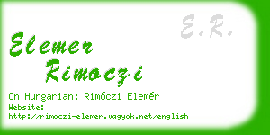 elemer rimoczi business card