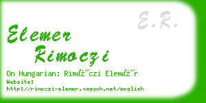 elemer rimoczi business card